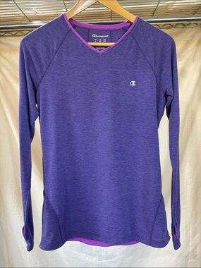 Champion Purple Long Sleeve Top with Light Purple Trim